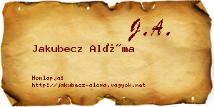 Jakubecz Alóma névjegykártya